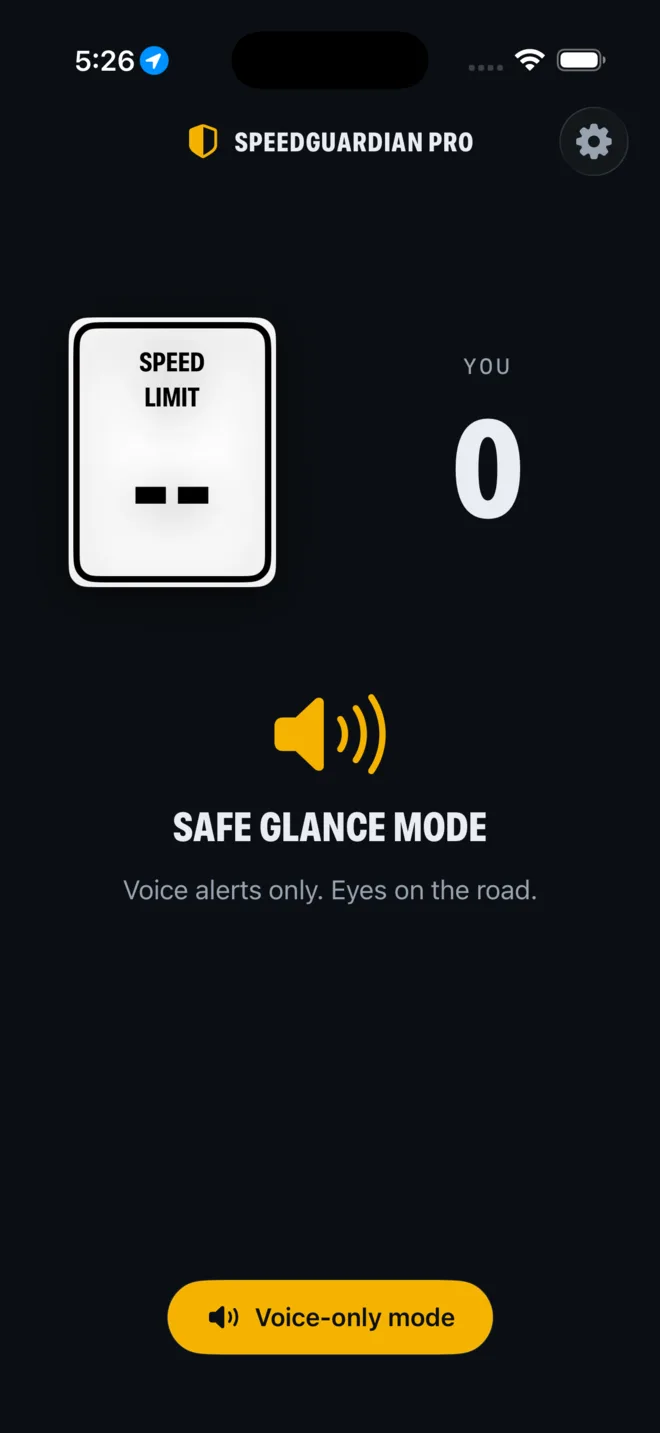 Voice-only safe glance mode